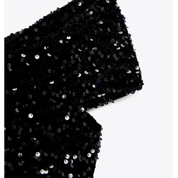 Zara Woman Sequinned Velvet Dress - Picture 4 of 5